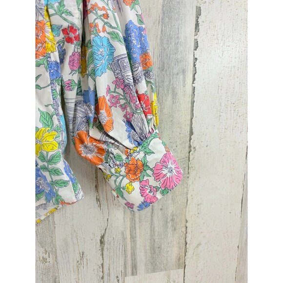 Ann Mashburn Anaya Popover Shirt S Liberty London Mary Floral Drama Mask Theatre - Picture 5 of 15